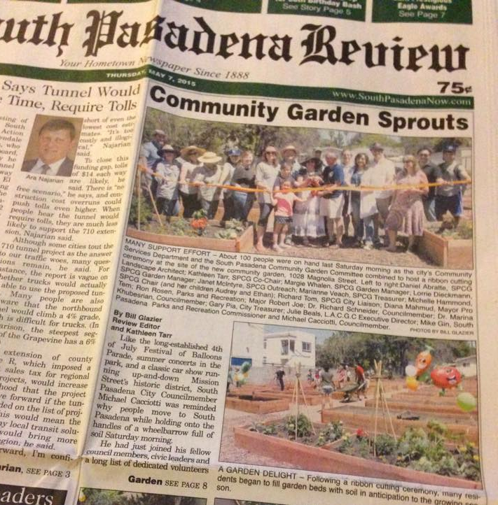 South Pasadena Community Garden is Open!